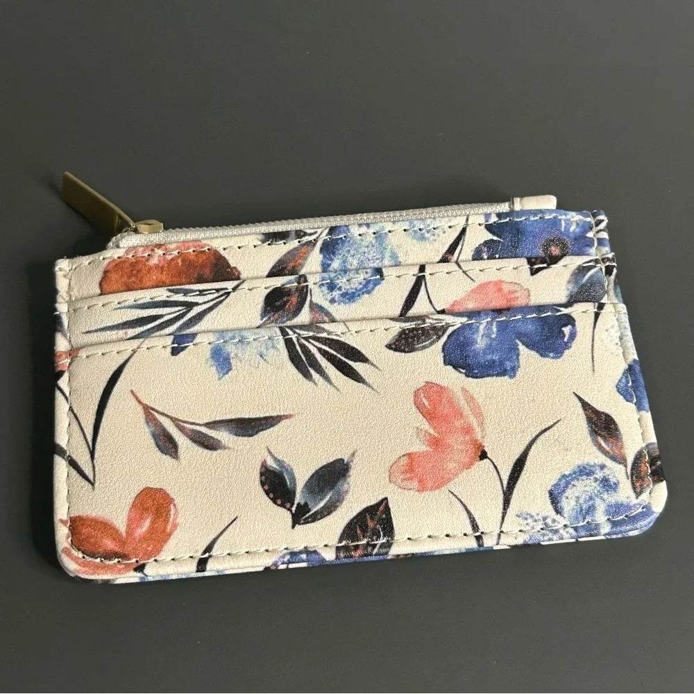 Floral Card Holder with Zipper